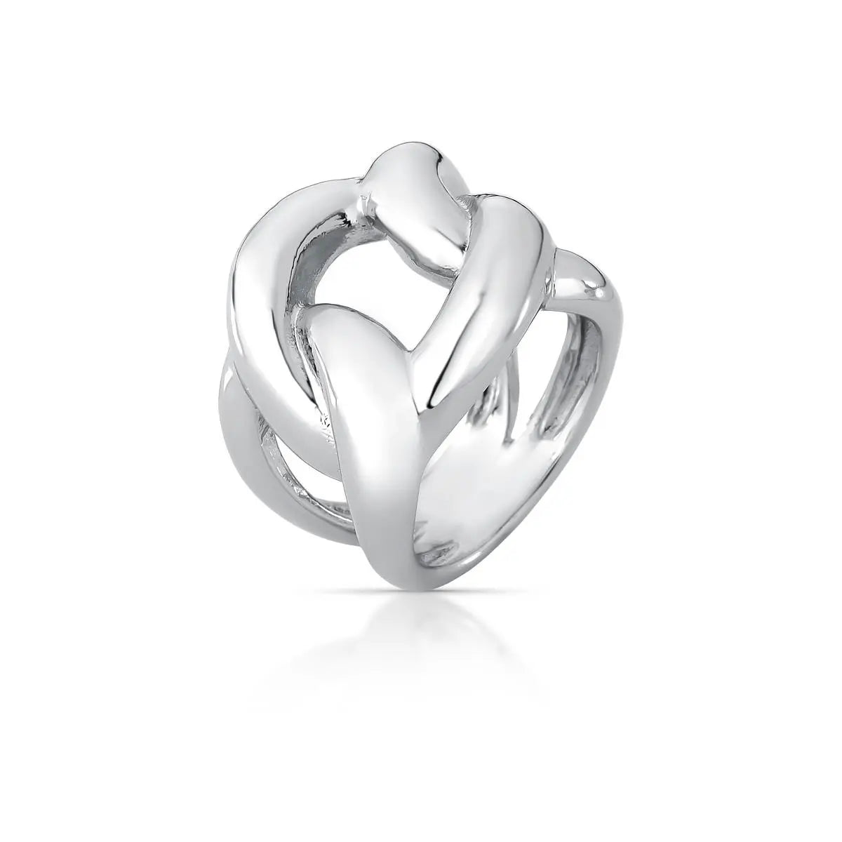 ANEL DE ELOS TRANÇADO VAZADO BANHADO A OURO 18k