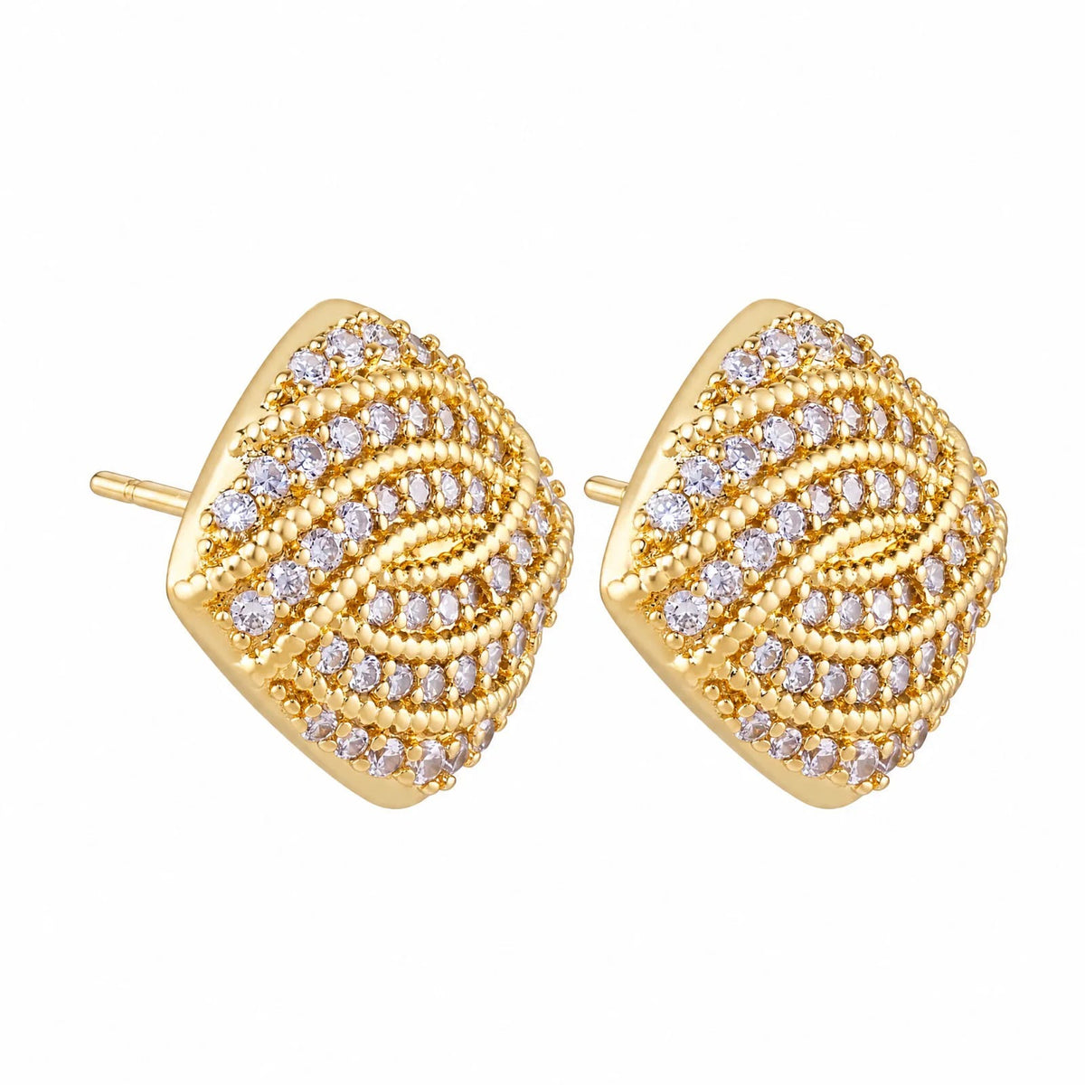 Brinco Arabesco Cravejado | Banho de Ouro 18k