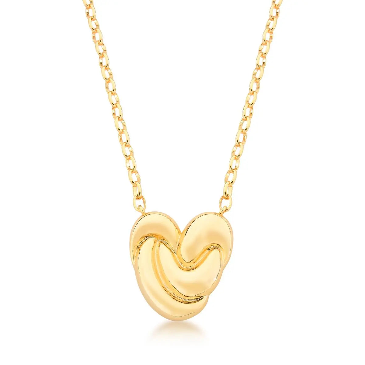 Colar Pingente Coração Nó Liso | Ouro 18k