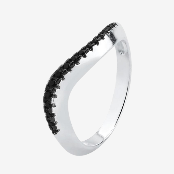 Anel Liso Pavê Black | Prata 925