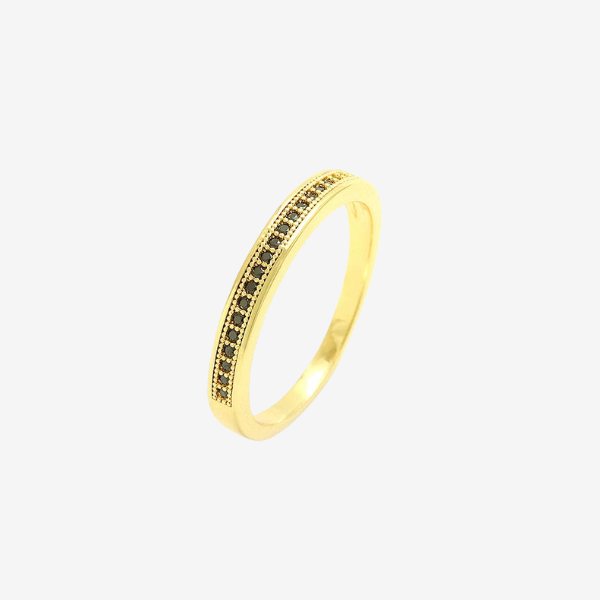 Anel Meia Aliança Black | Ouro 18k