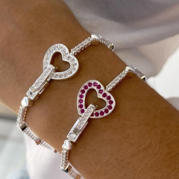 Pulseira Coração Vermelho | Prata 925