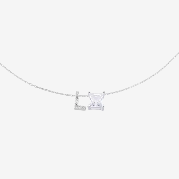 Colar Inicial Letra com Pedrinha | Ouro 18k
