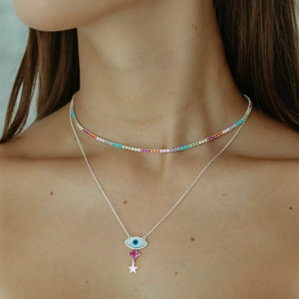 Colar Riviera Colorido | Ouro 18k