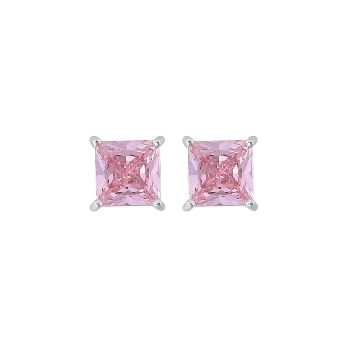 Brinco Rosa Caixa Alta | Prata 925