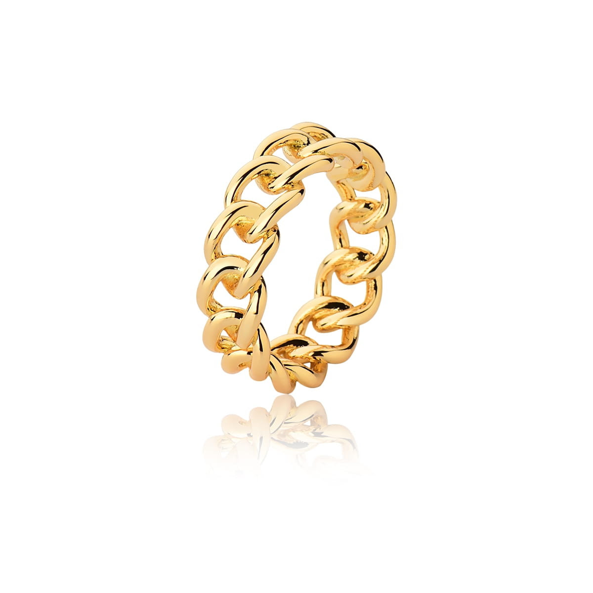Anel Duplo Elos Groumet Vazado | Ouro 18k
