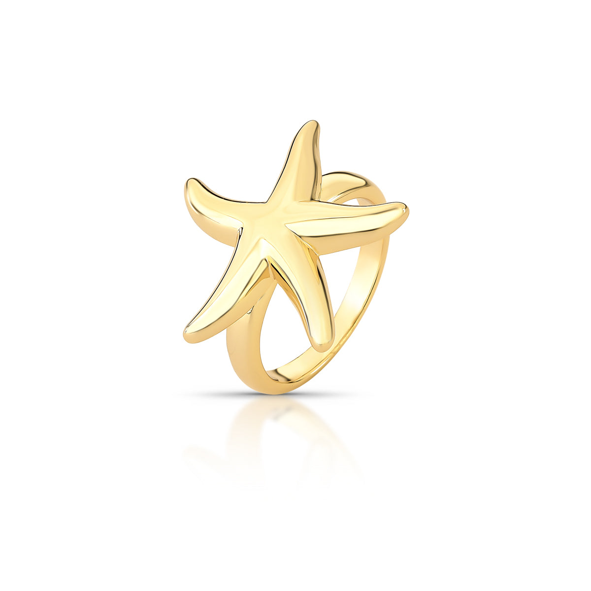 Anel Estrela do Mar Lisa | Ouro 18k