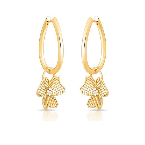 ARGOLA 2 EM 1 COM FLOR VAZADA E ZIRCÔNIAS