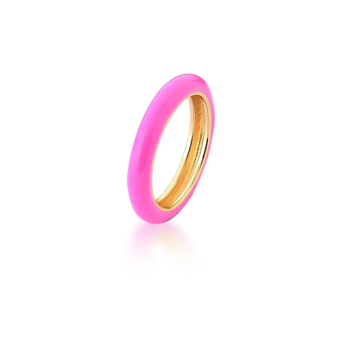 Anel Esmaltado Pink | Ouro 18k