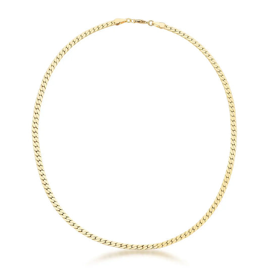 Colar Malha Laminada Lisa | Ouro 18k