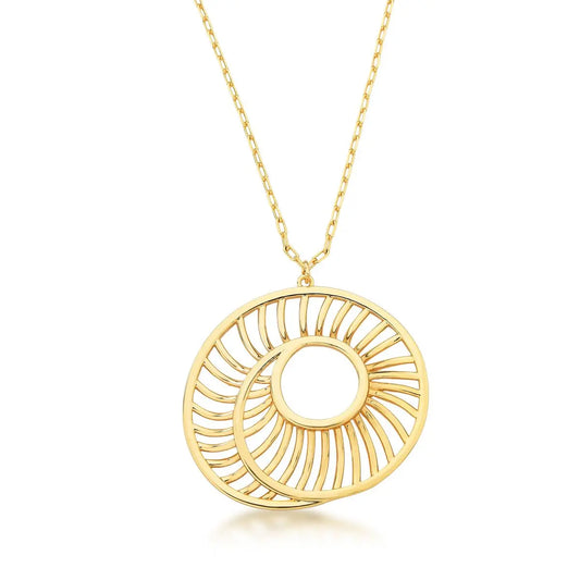 Colar Pingente Oval Vazado Texturizado | Ouro 18k