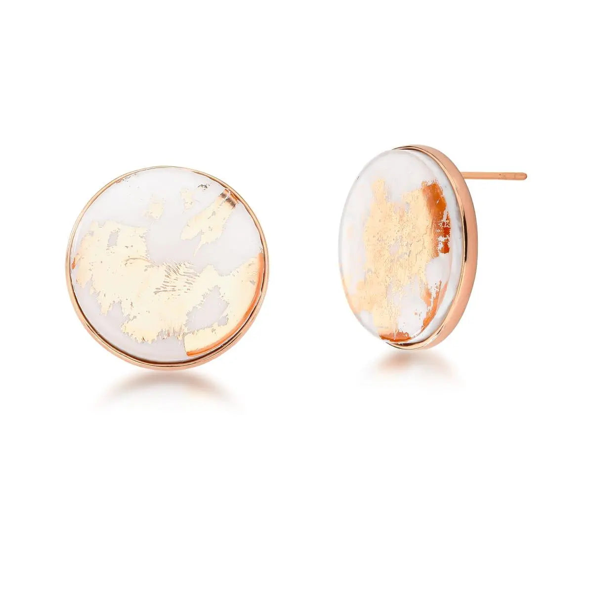 Brinco Redondo Metalizado Cobre | Ouro 18k