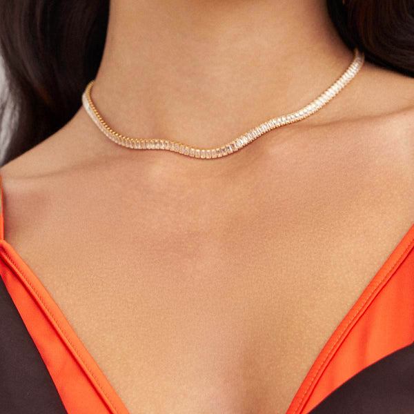 COLAR SHAMBALA COM CRISTAL RETANGULAR