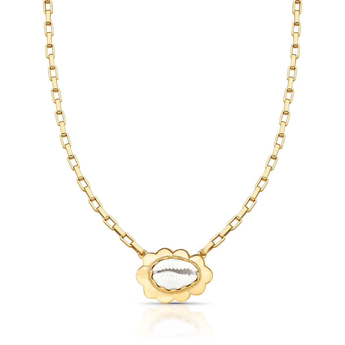 Colar Pingente Oval Búzios | Ouro 18k