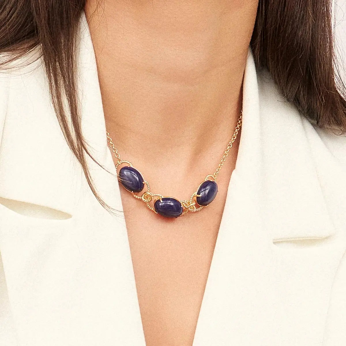 Conjunto Cristais Ovais | Ouro 18k