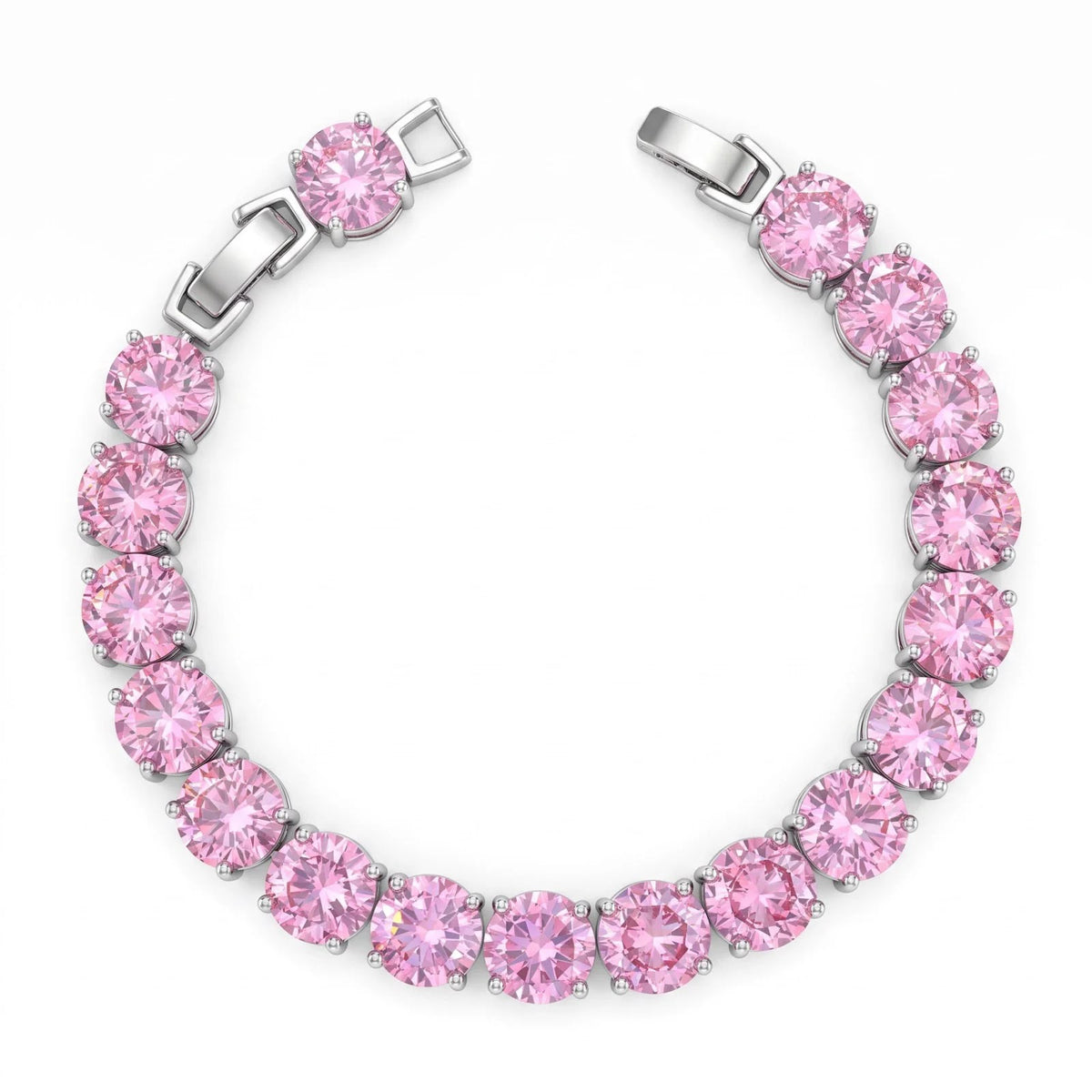 Pulseira Riviera Rosé | Banho de Ouro Branco
