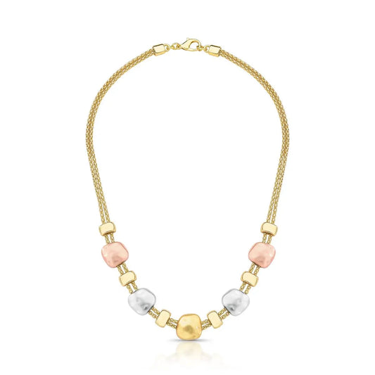 Choker Duas Voltas Cristais Degradê Rosa | Ouro 18k