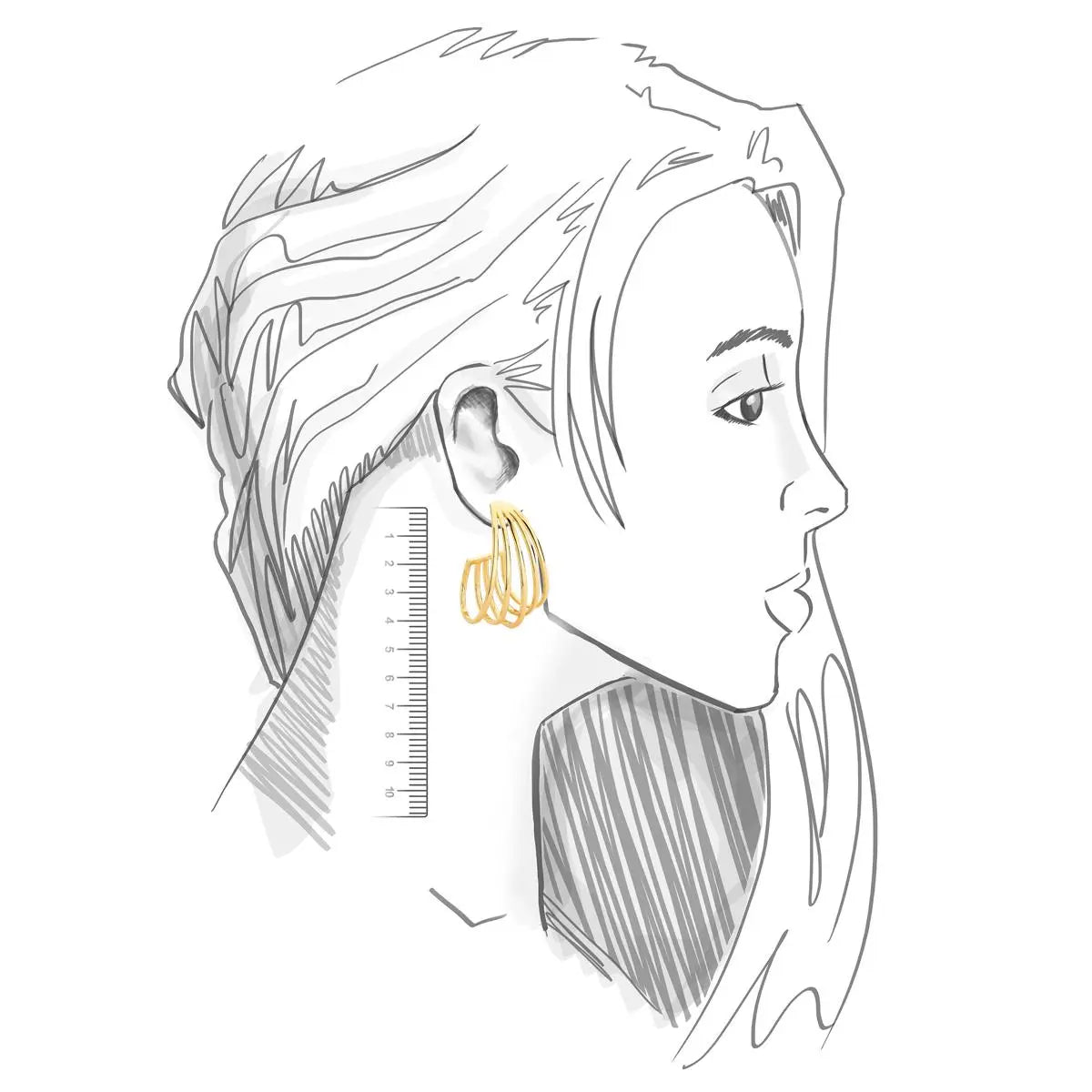 Brinco Meia Argola Vazada Lisa | Ouro 18k