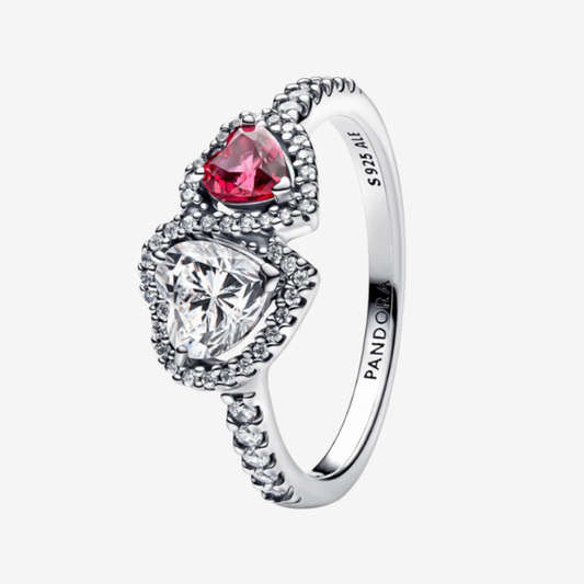 Anel Coração Duplo em Prata 925