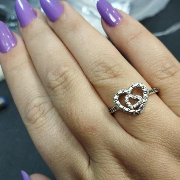Anel Coração em Prata 925