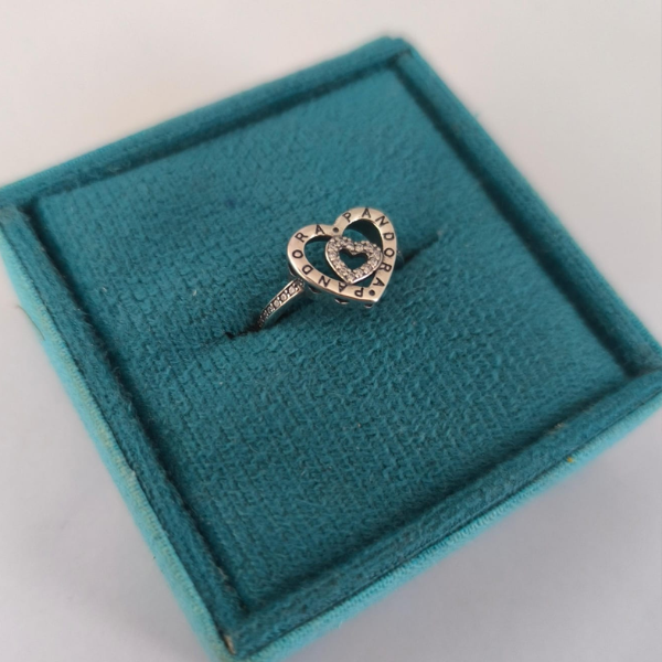 Anel Coração em Prata 925