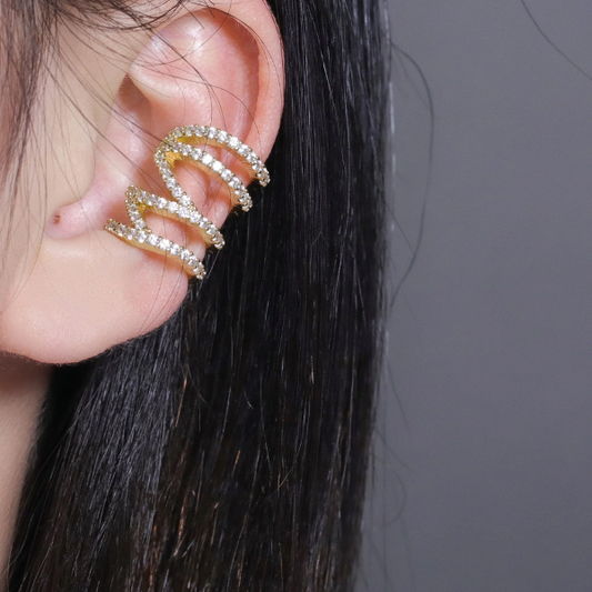 Brinco Ear Cuff Pérolas | Prata 925