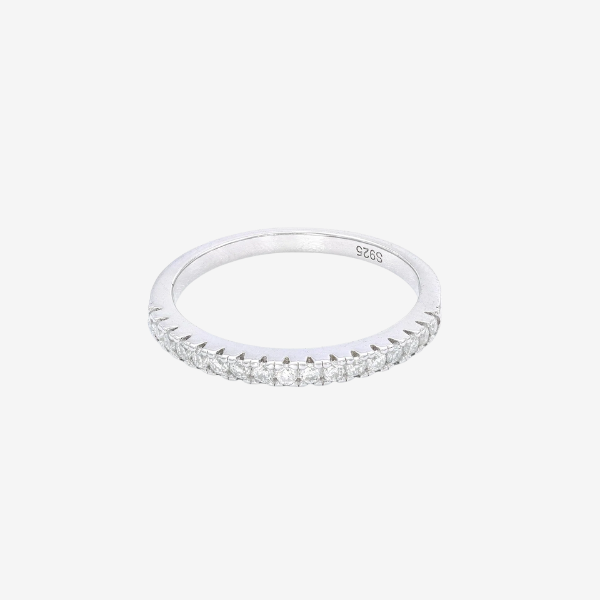 Anel Aparador Cravejado Moissanite | Prata 925