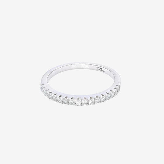 Anel Aparador Cravejado Moissanite | Prata 925