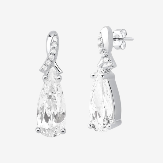 Brinco Base e Pedra Gota | Prata 925