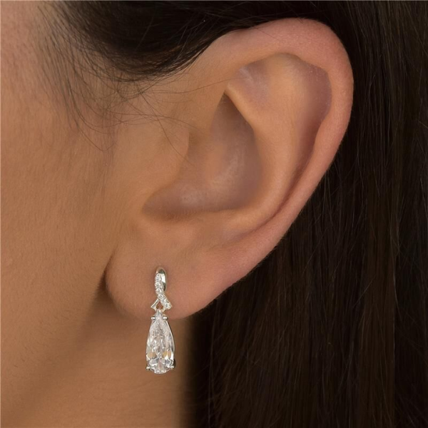 Brinco Base e Pedra Gota | Prata 925
