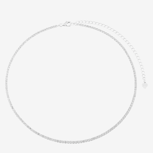 Colar Riviera Cristal | Ouro 18k