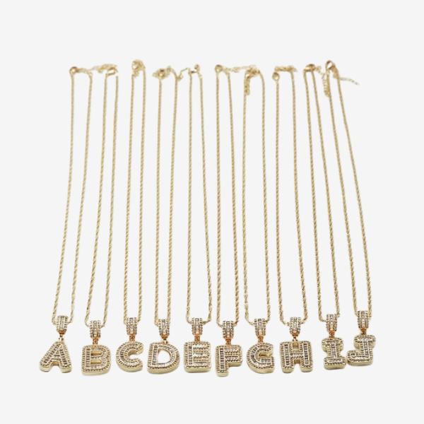 Colar Pingente Letra Grande | Ouro 18k