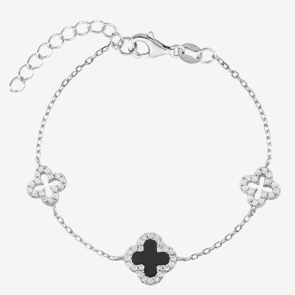 Pulseira Trevos Preto e Vazados