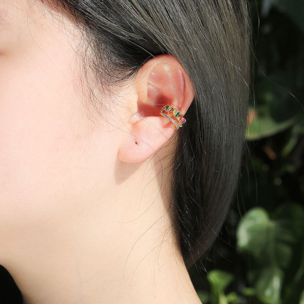 Brinco Piercing Fake Vidrilhos | Ouro 18k