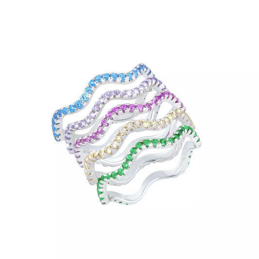 Anel Ondulado Colors | Prata 925