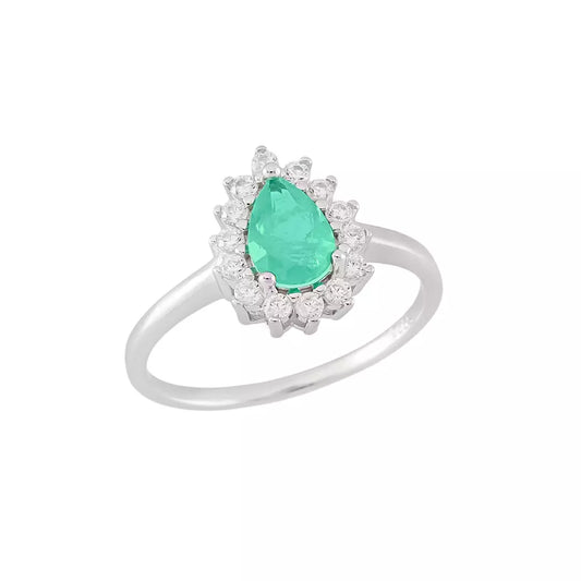 ANEL cravejado gota esmeralda colombiana