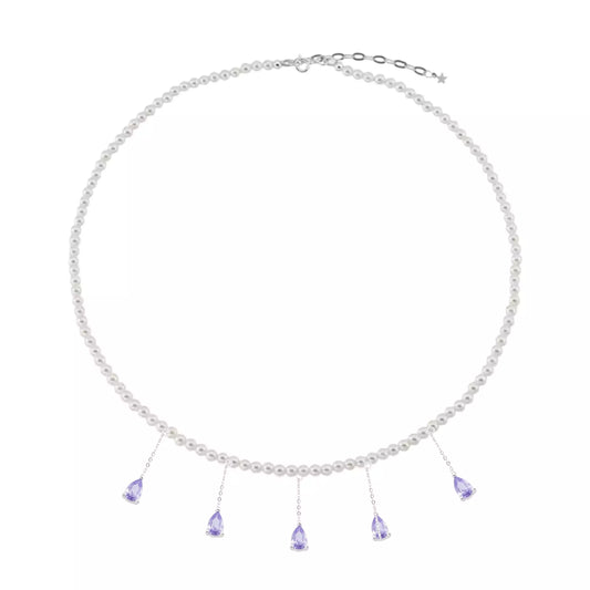 Choker Pérola Aurora Lilás | Prata 925