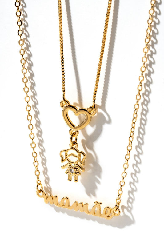 Colar 1 Filha | Banho de Ouro