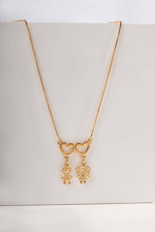 Colar Filho e Filha | Banho de Ouro