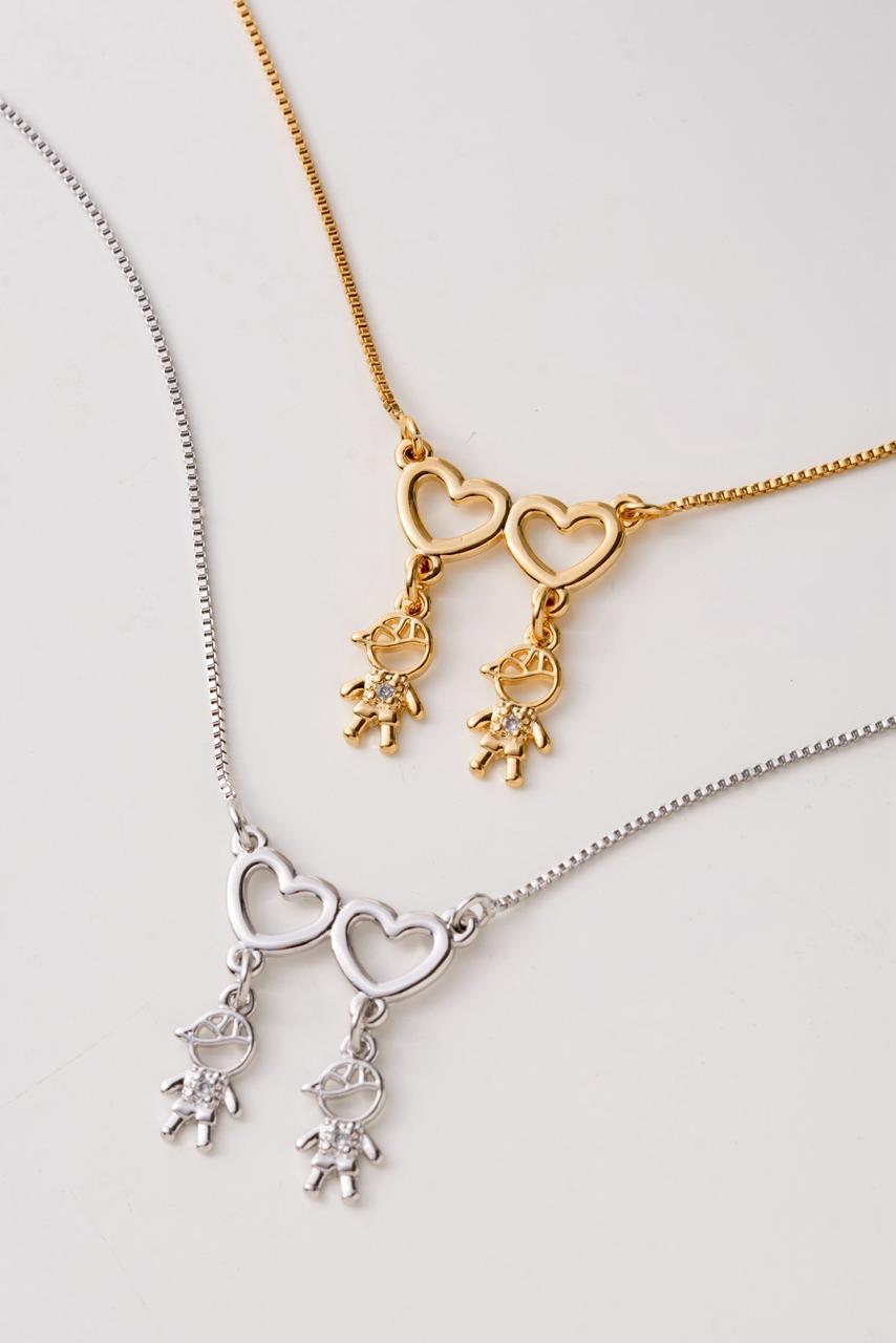 Colar 2 Filhos | Banho de Ouro