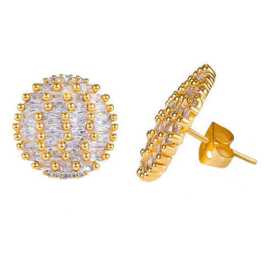 Brinco Zircônia Luxo | Banho de Ouro