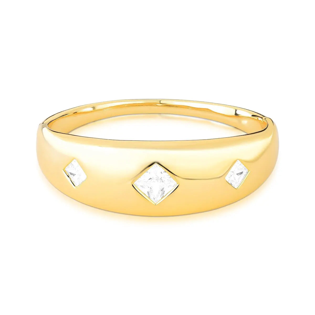 Bracelete Abaulado Cristais | Ouro 18k