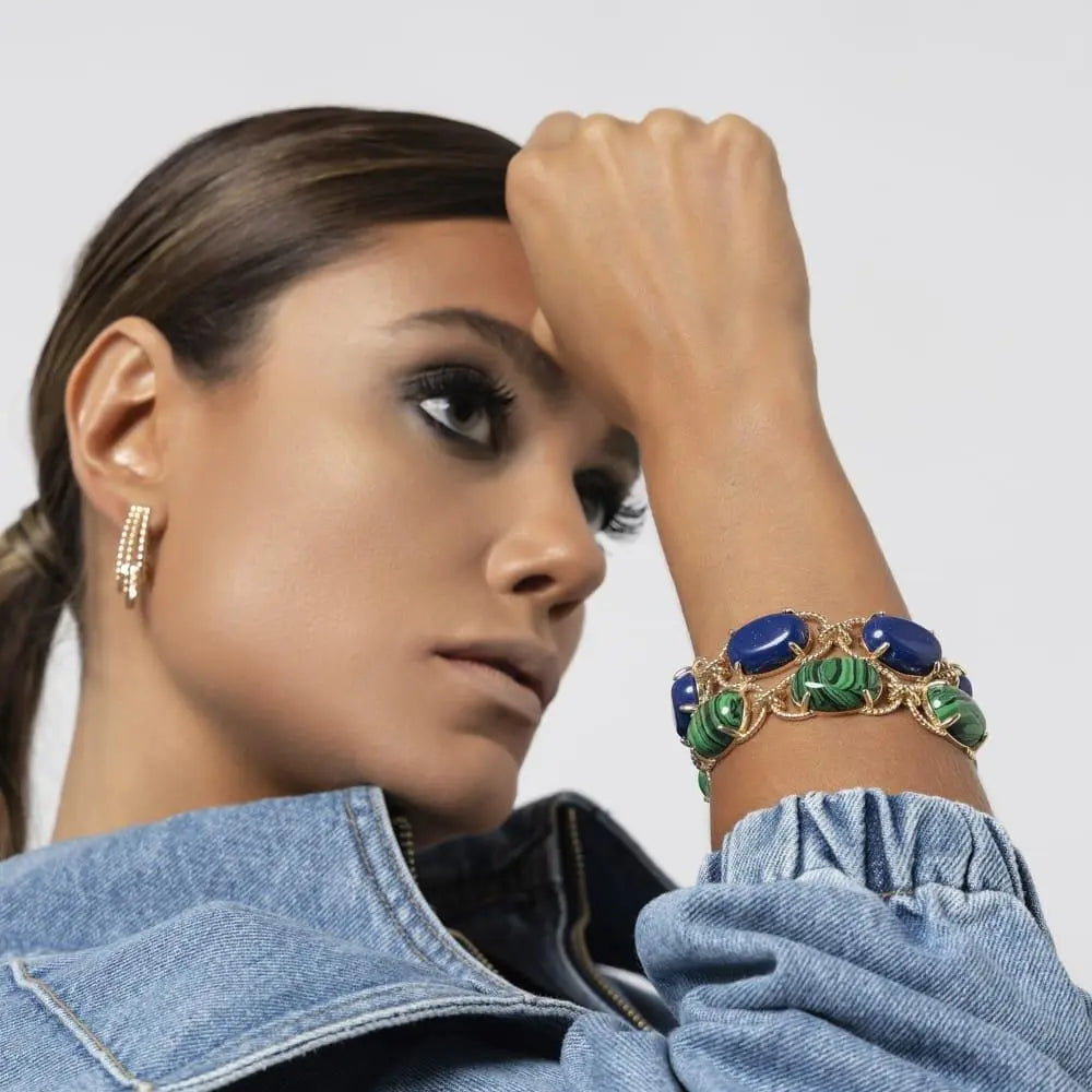 Conjunto Cristais Ovais Completo | Ouro 18k