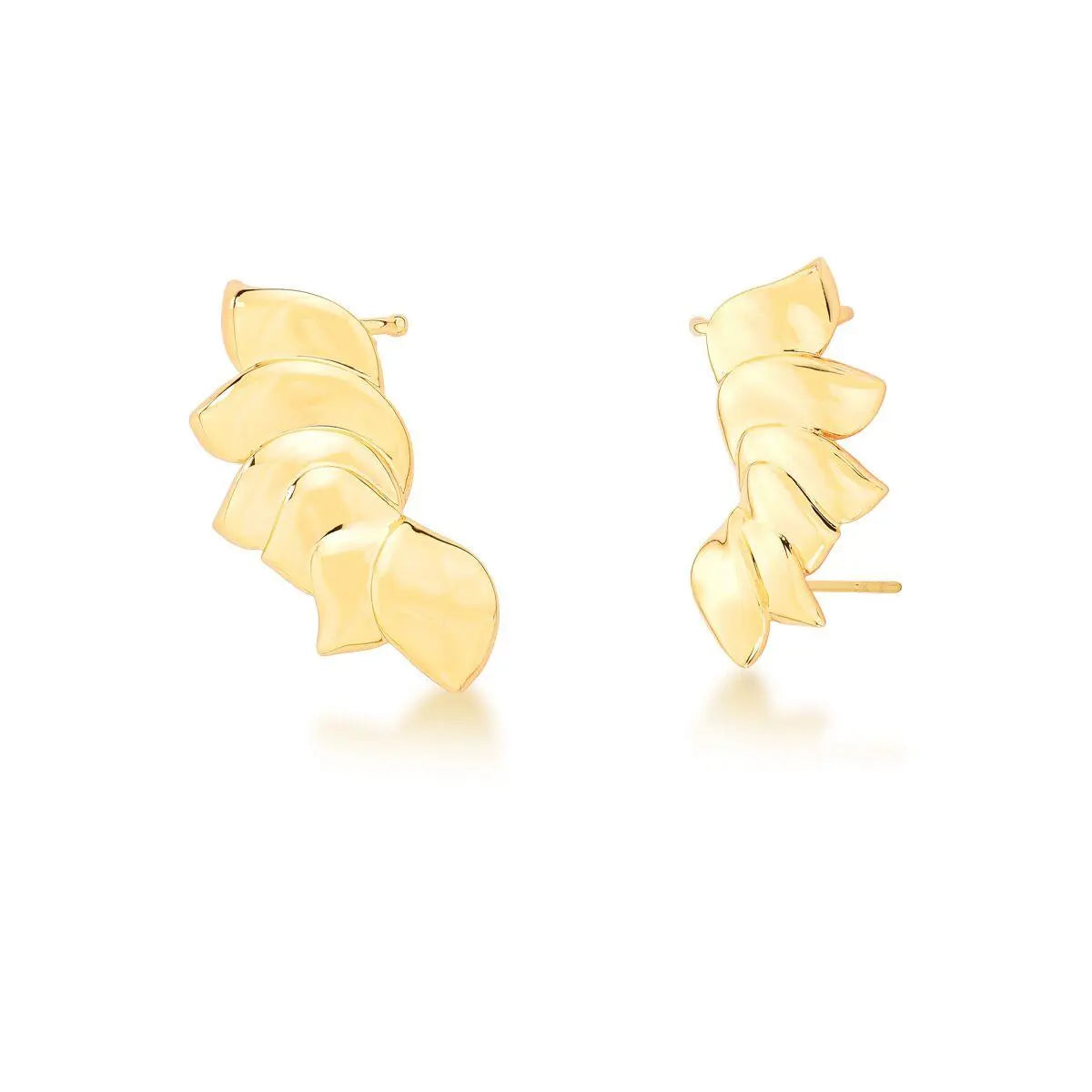 Brinco Ear Cuff Pétalas Flor de Lótus | Ouro 18k