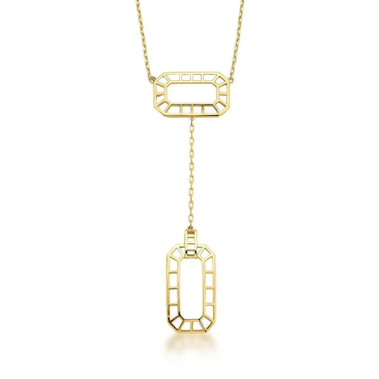 Choker Pingentes Retangulares Trabalhados | Ouro 18k