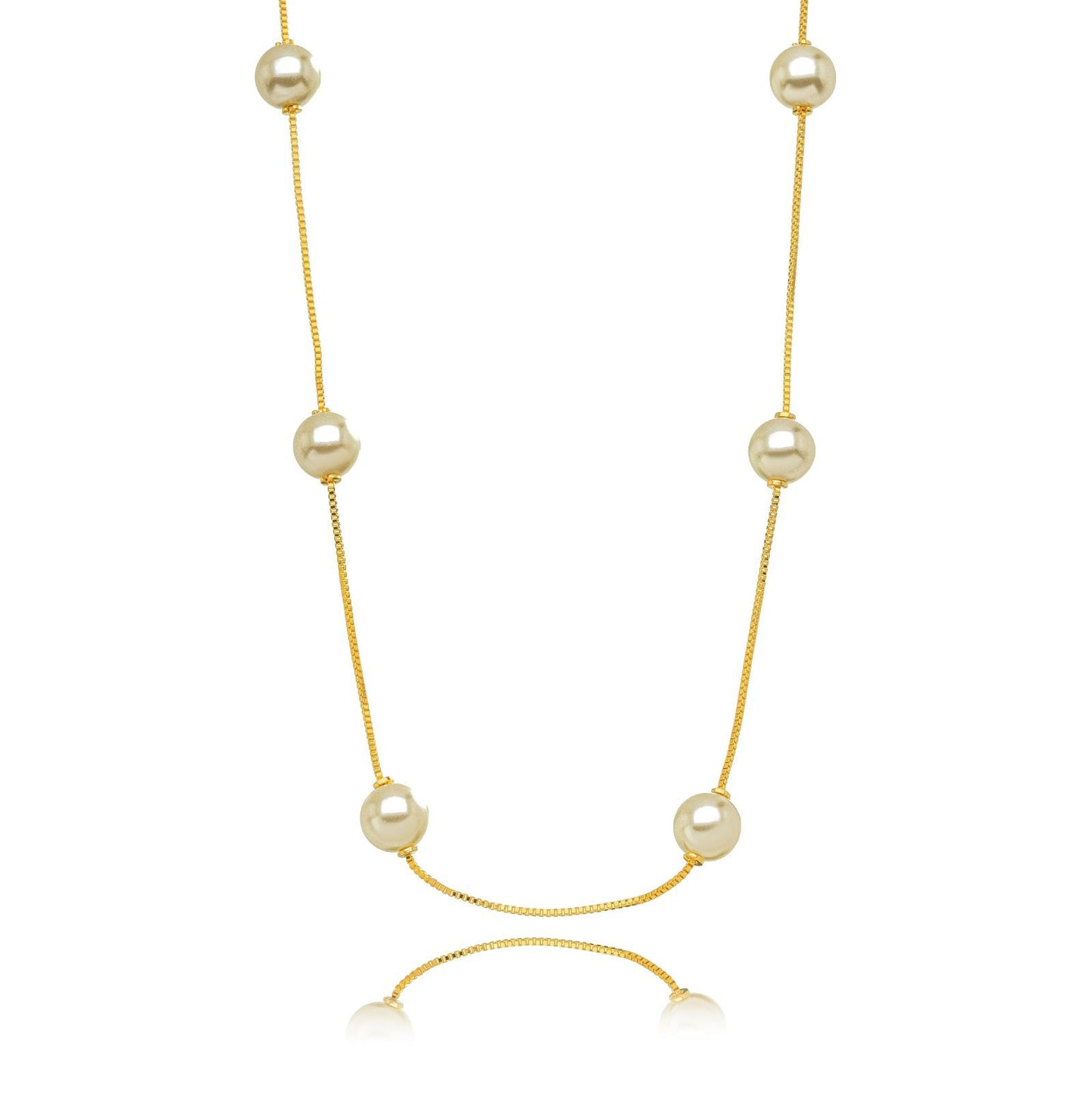 Colar Essenza com Pérolas | Banho Dourado