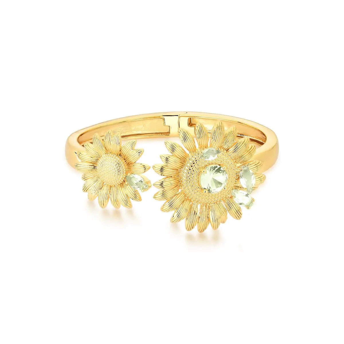 Bracelete Flor Girassol Cristais | Ouro 18k