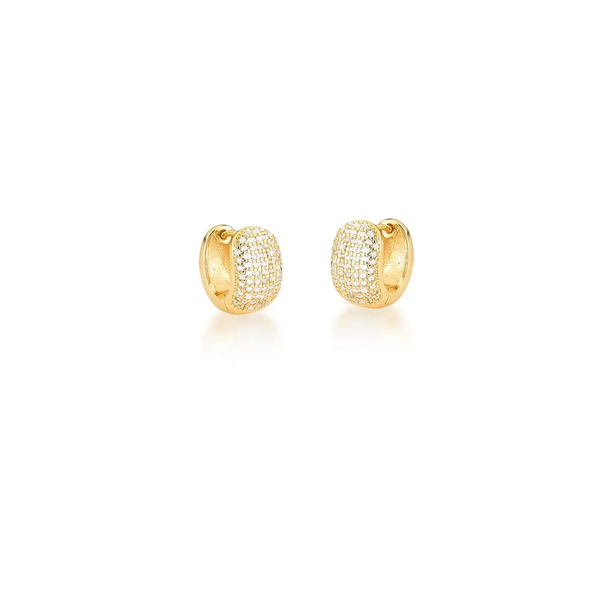 Brinco Argola Sete Fileiras Zircônia | Ouro 18k