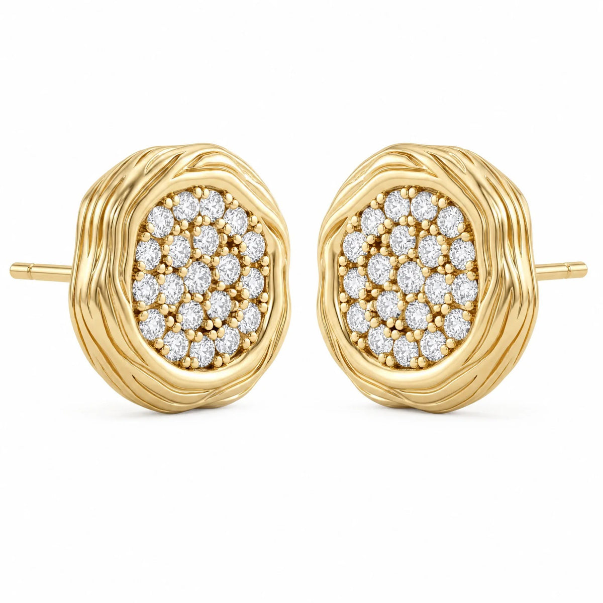 Brinco Lumière Cravejado em Zircônias | Banho de Ouro 18k