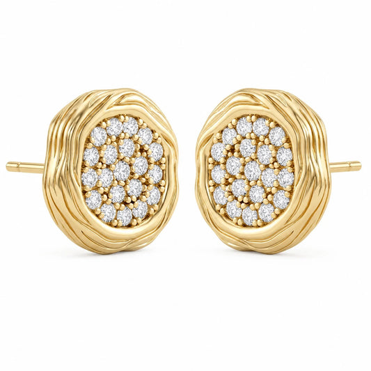 Brinco Lumière Cravejado em Zircônias | Banho de Ouro 18k